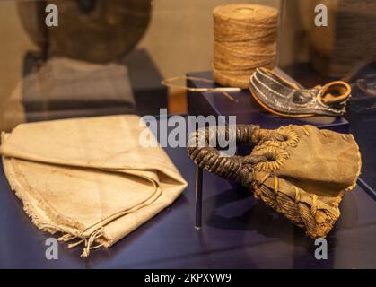 sailmaker hand-sewing kit to make and repair sails for 19th century sailing ships Stock Photo