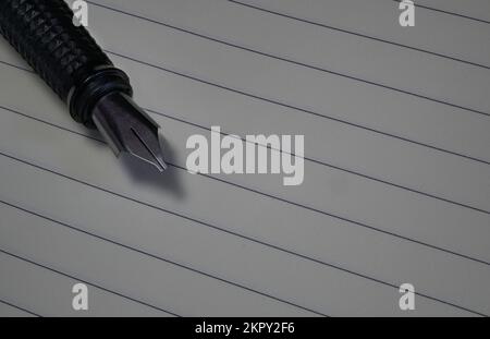 Fountain Pen on paper close up Stock Photo