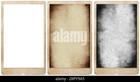 Vintage photo frame isolated Old sepia film texture dust Stock Photo