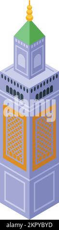 Tunisia tower icon isometric vector. City travel. Modern skyline Stock Vector