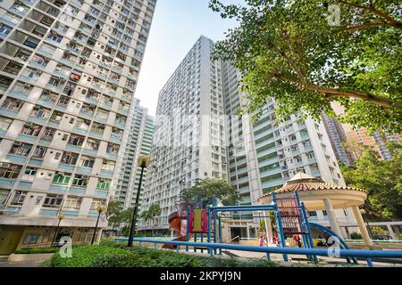 HONG KONG - CIRCA DECEMBER, 2019: view of buildings in Hong Kong. Stock Photo