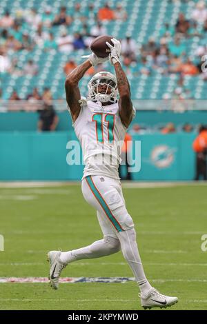 Miami Dolphins wide receiver Cedrick Wilson Jr. (11) warms up before an NFL  preseason football game against the Houston Texans, Saturday, Aug. 19,  2023, in Houston. (AP Photo/Tyler Kaufman Stock Photo - Alamy