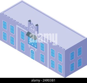 Old building icon isometric vector. City travel. Holiday house Stock Vector