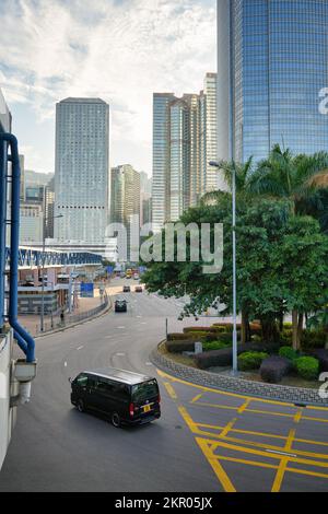 HONG KONG - CIRCA DECEMBER, 2019: street level view of Hong Kong Stock Photo