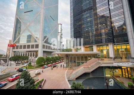 HONG KONG - CIRCA DECEMBER, 2019: street level view of Hong Kong Stock Photo