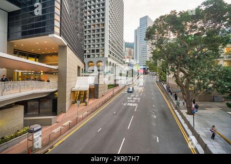 HONG KONG - CIRCA DECEMBER, 2019: street level view of Hong Kong Stock Photo