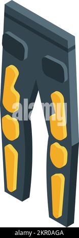 Biker pants icon isometric vector. Motorcycle uniform. Bike track Stock Vector