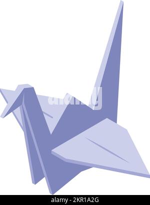 Folded bird icon isometric vector. Origami paper. Geometric paper Stock Vector