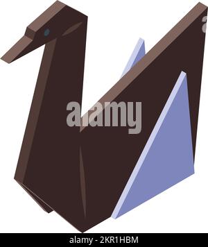 Swag origami icon isometric vector. Paper bird. Shape cute Stock Vector