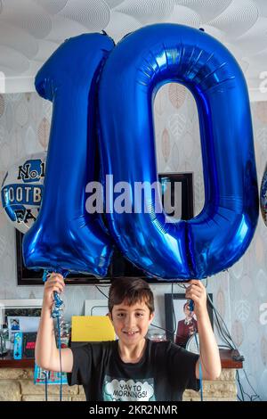 Birthday Girl Posing With Balloons Stock Photo - Download Image Now -  Adult, Adults Only, Balloon - iStock
