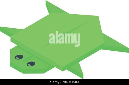 Origami turtle icon isometric vector. Cute animal. Paper animal Stock Vector