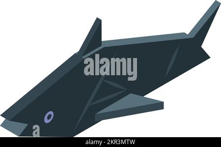 Origami fish icon isometric vector. Folded animal. Paper polygon Stock Vector