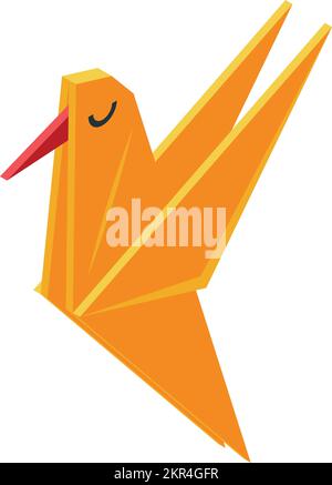 Origami bird icon isometric vector. Paper bird. Shape paper Stock Vector