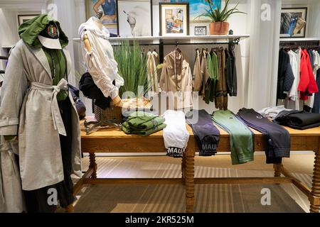 SINGAPORE - CIRCA APRIL, 2019: interior shot of Polo Ralph Lauren store in  the Shoppes at Marina Bay Sands. Stock Photo