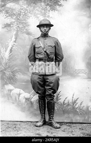 President Harry S Truman in WW1 american infantry uniform. Truman served on the Western Front with the US army in 1917 and 1918 Stock Photo