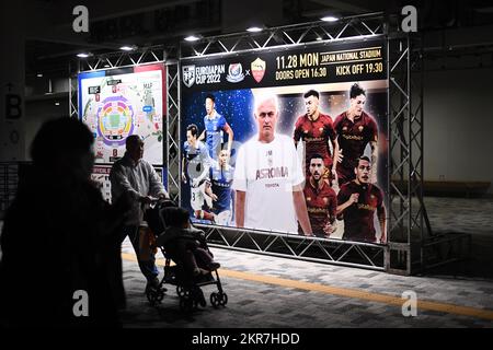 Tokyo, Japan. 28th Nov, 2022. General View Football/Soccer : EUROJAPAN CUP 2022 match between AS ROMA 3-3 Yokohama F Marinos at the National Stadium in Tokyo, Japan . Credit: Itaru Chiba/AFLO/Alamy Live News Stock Photo
