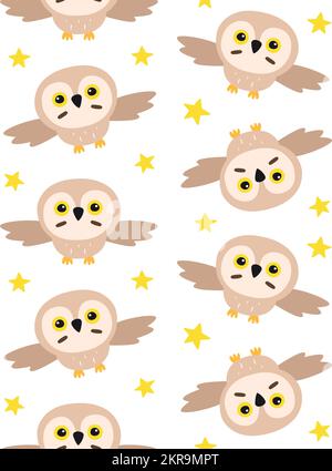 Owl flying on sky background illustration Stock Vector Image & Art - Alamy