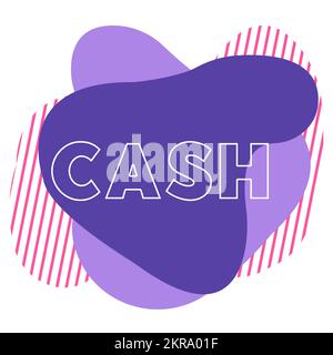 Cash sign on modern background. Vector template Stock Vector