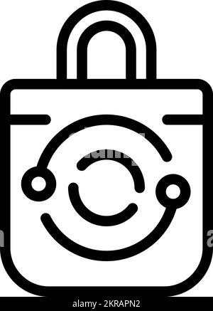 Eco padlock icon outline vector. Power energy. Gas renewable Stock Vector