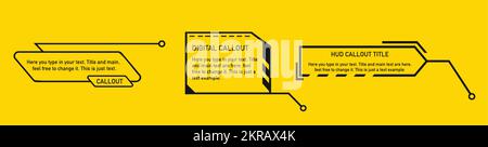 Modern technology banners collection in cyberpunk style. Futuristic tech badges. Stock Vector
