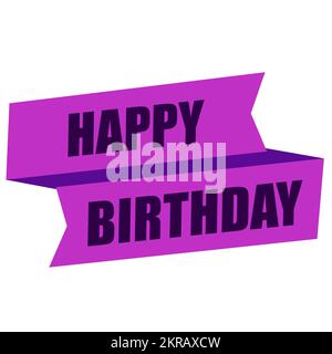 Illustration of ribbon with Happy Birthday title. Stock Vector