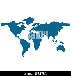 Blue blank world map. Stock Vector