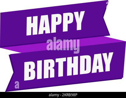 Illustration of ribbon with Happy Birthday title. Stock Vector