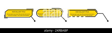 Digital callouts, titles frame text. Set of templates, modern banners, presentation isolated. Stock Vector