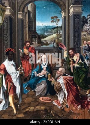 Master of the Groote Adoration: 'The Adoration of the Magi' (1515-1520) Stock Photo