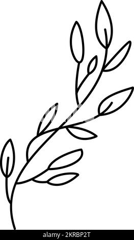 Branch outline vector icon. Thin line black branch icon, flat vector simple element illustration from editable nature concept isolated stroke on white Stock Vector