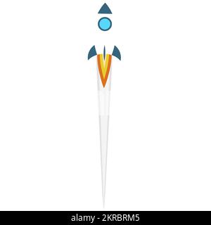 Rocket launch, ship. Start up object. Stock Vector