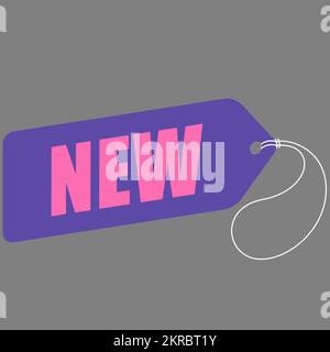 New ribbon tag. Modern badge for labels.  Stock Vector