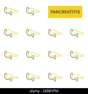 Pancreatitis disease awareness medical pancreas pattern poster Stock Vector