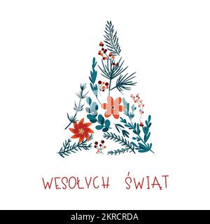 Winter Greeting Card Hand Lettering in Polish Stock Vector