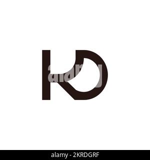 letter kd simple curves geometric line logo vector Stock Vector