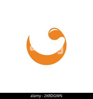 smile orange juice water simple logo vector Stock Vector