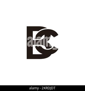 letter bc linked overlap 3d flat logo vector Stock Vector