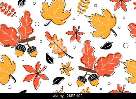 Autumn leafs seamless pattern Stock Vector
