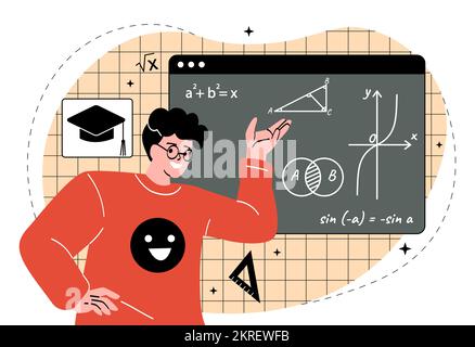 Math teacher concept Stock Vector