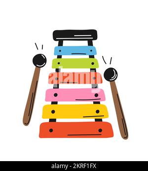 Bright xylophone icon Stock Vector