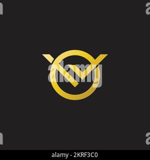 letter wo simple gradient geometric line simple logo vector Stock Vector