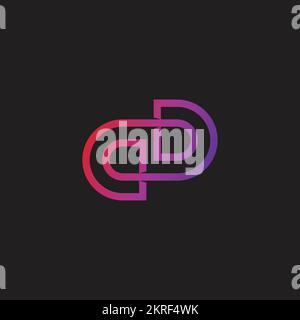 letter bq infinity gradient line logo vector Stock Vector