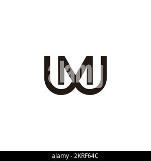 letter mw simple geometric mono line logo vector Stock Vector