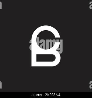 letter cb simple geometric link logo vector Stock Vector