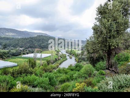 Antalya, Turkey, May 2014: Xanthos Ancient City.landcape view from ruins of ancient city of Xanthos - Letoon in Kas. Capital of Lycia. Stock Photo