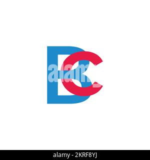 letter bc linked colorful overlap logo vector Stock Vector