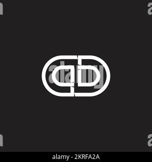 letter qb oval simple geometric line logo vector Stock Vector