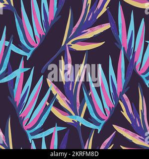 Psychedelic ornamental pattern. Watercolor hand drawn texture with floral and botanical ornate shapes and motifs.  Stock Vector