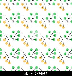 Endless pattern from branches in bright marker hues. Abstract background texture. Isolate. Pattern for banner, wallpaper, web, poster or card, greeting, invitation, label, price tag. Vector. EPS Stock Vector
