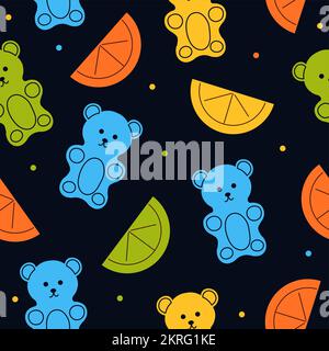 Seamless pattern with gummy bears Stock Vector